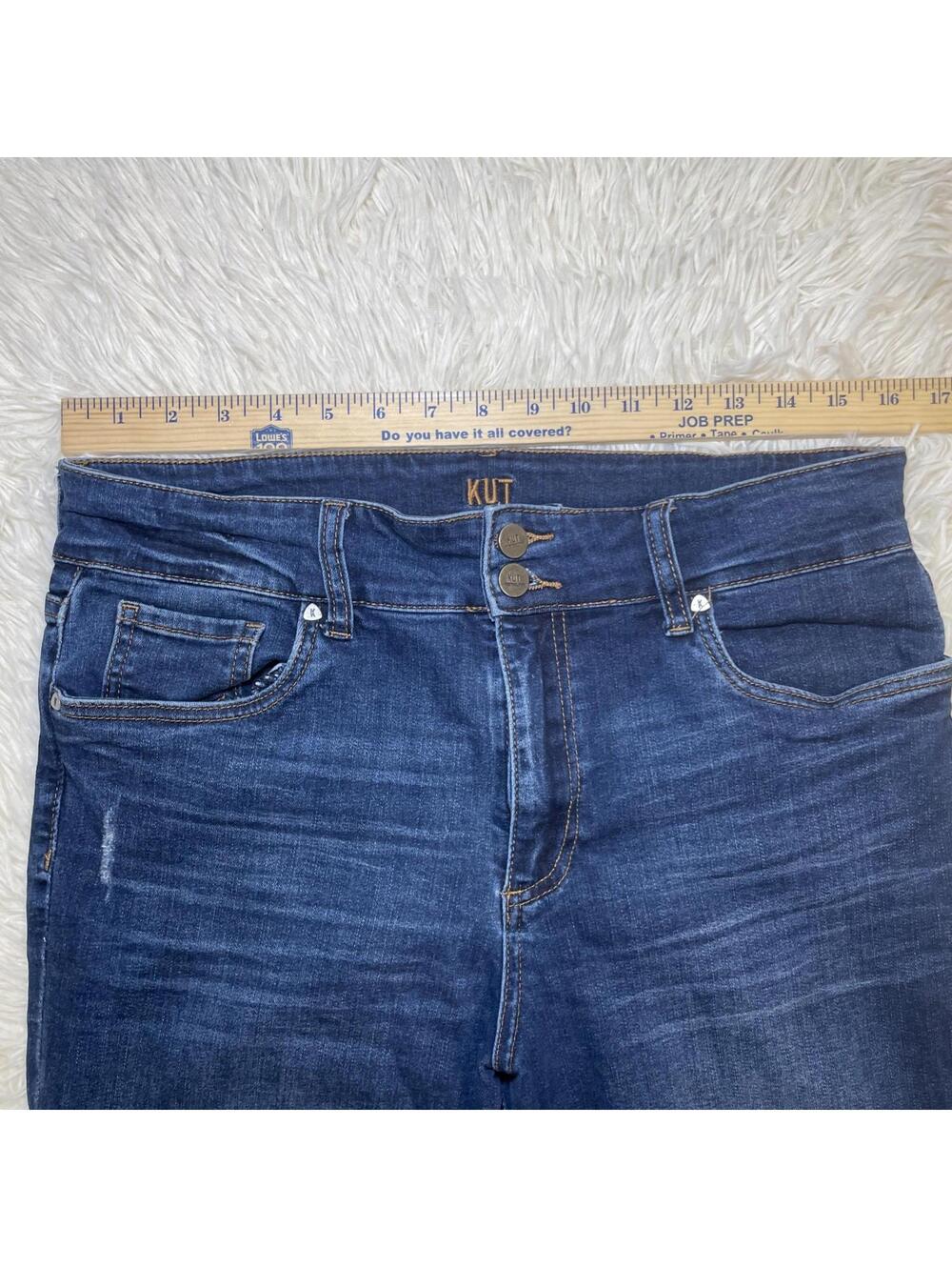 Kut From The Kloth jeans 58539 crop straight leg Raw Hem Size 10 - Picture 4 of 16